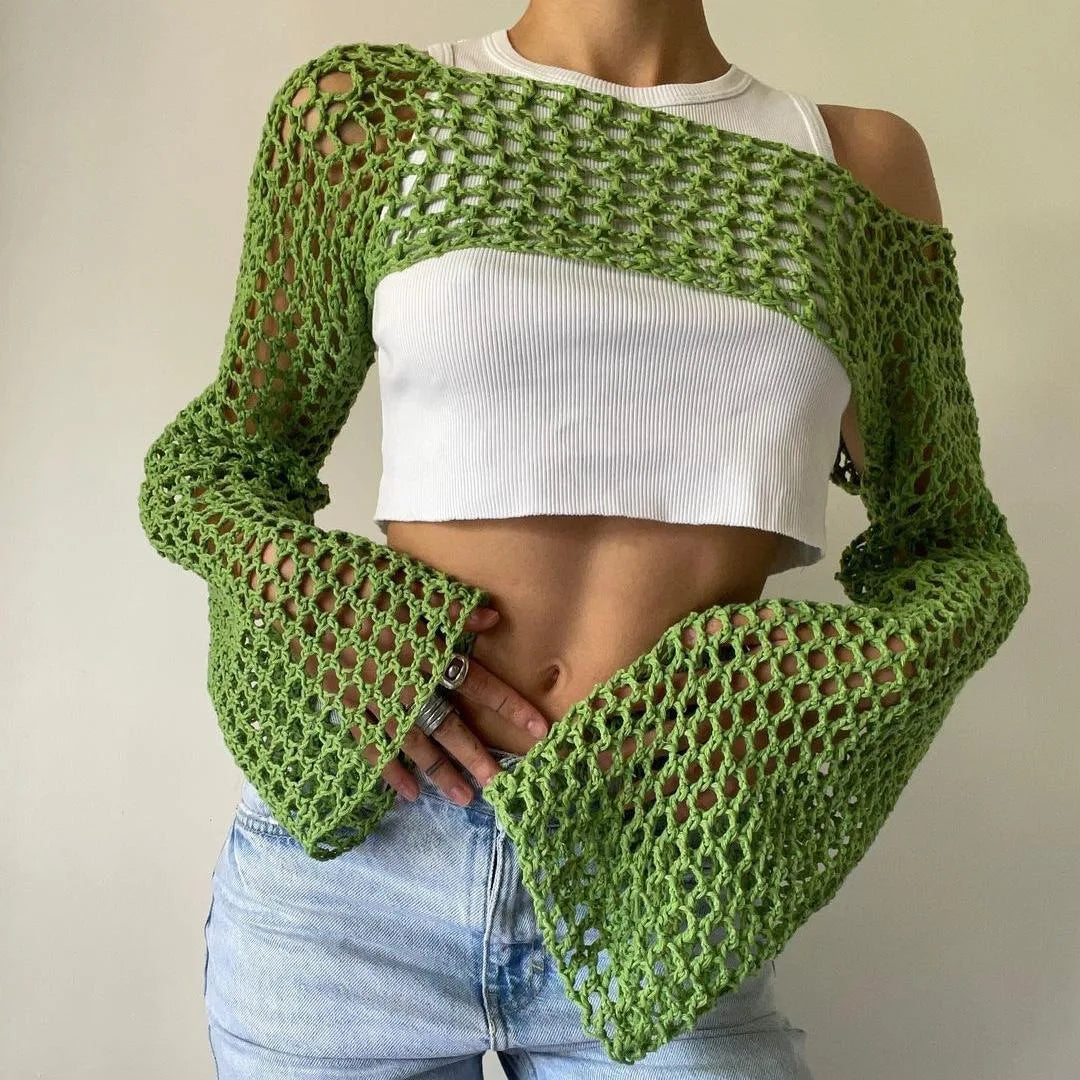 Mesh Crop Oberteil für Damen