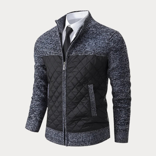 Stehkragen-Strickjacke für Herren