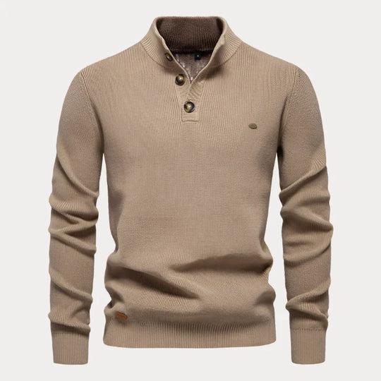 Strickpullover mit Knöpfen für Herren