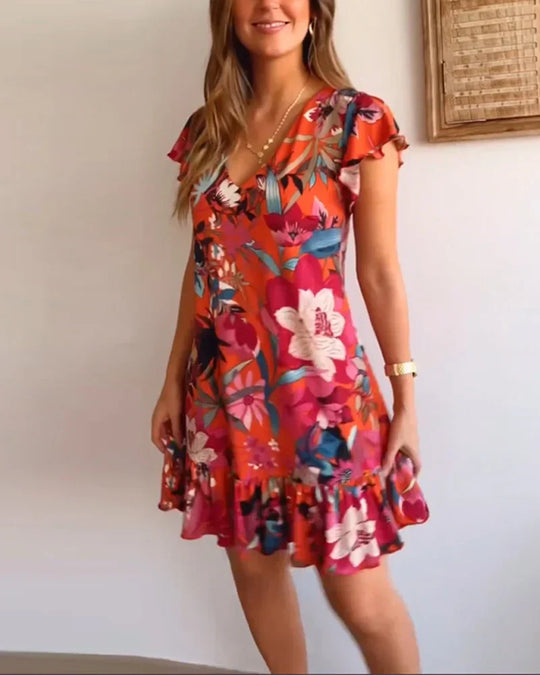Leichtes Damen Sommerkleid mit Rüschen