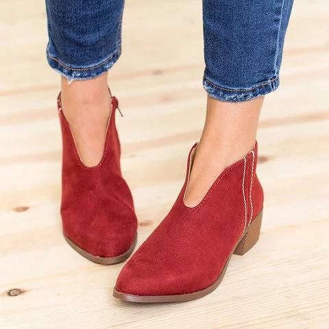 Elegante V-Cut Damen Stiefeletten | Moderne Alltagsschuhe