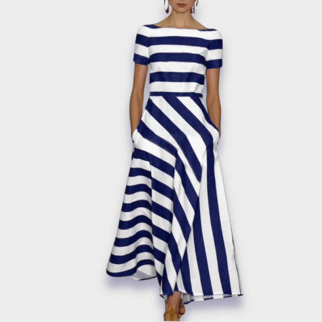 Gestreiftes Damen Maxikleid Handgefertigt