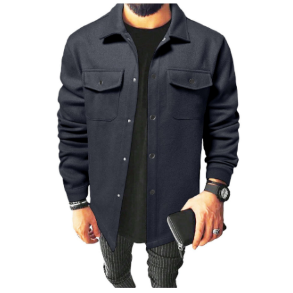 Unifarbene Langarmjacke für Herren