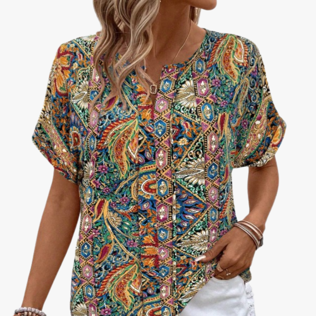 Vintage Blumenmuster Damen Bluse