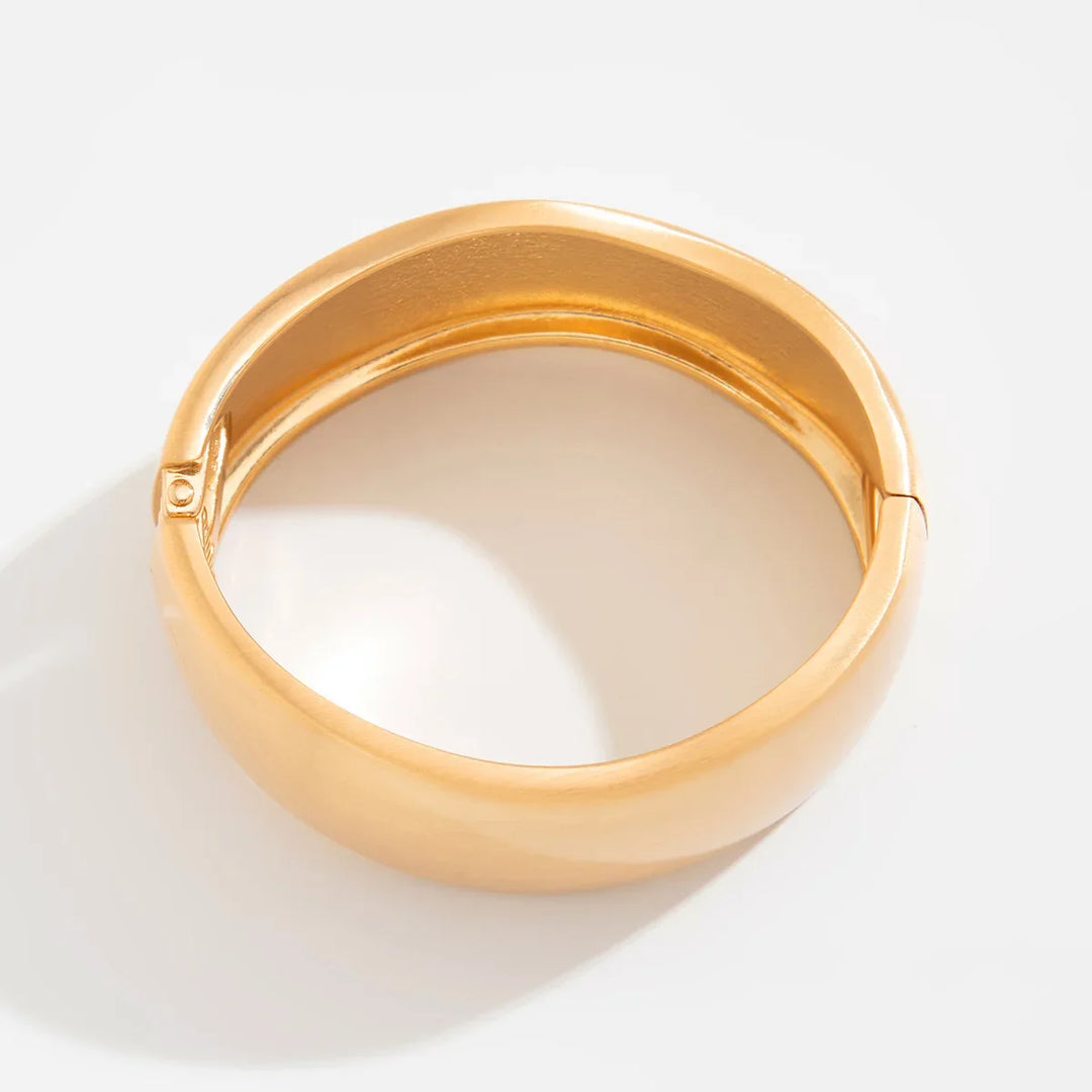 Elegantes Breites Damen Armreif Vintage Armband Gold