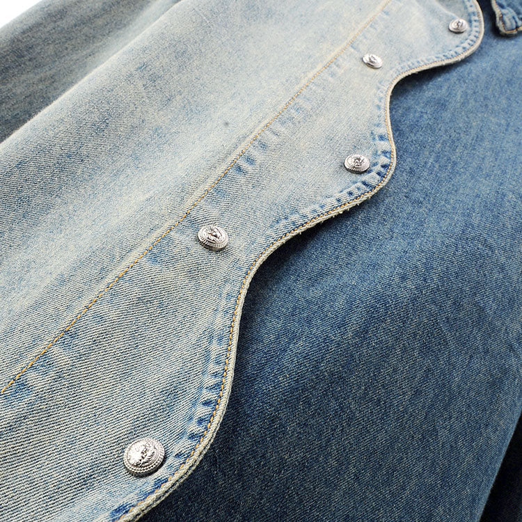 Asymmetrisches Damen Jeanshemd