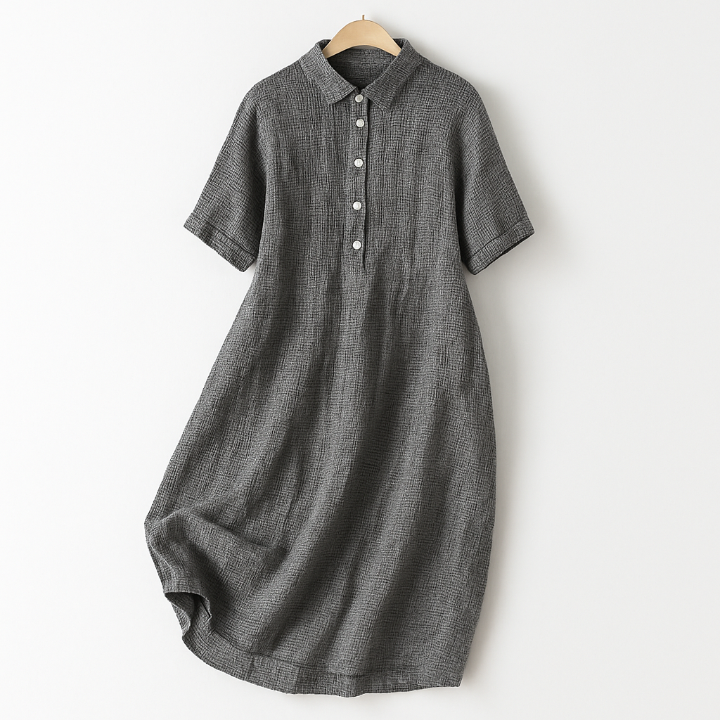 Leinen Damen Hemdblusenkleid