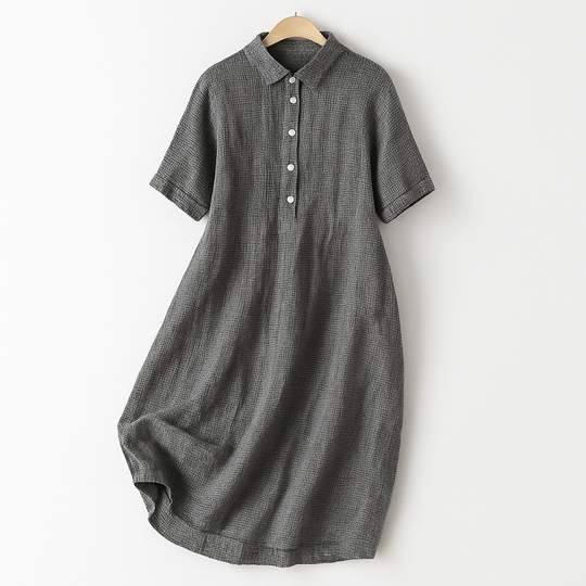 Leinen Damen Hemdblusenkleid