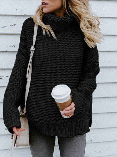 Rollkragen-Strickpullover für Damen