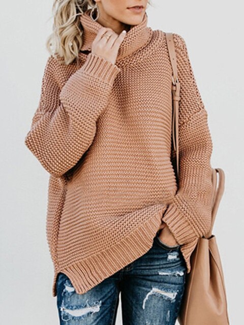 Rollkragen-Strickpullover für Damen