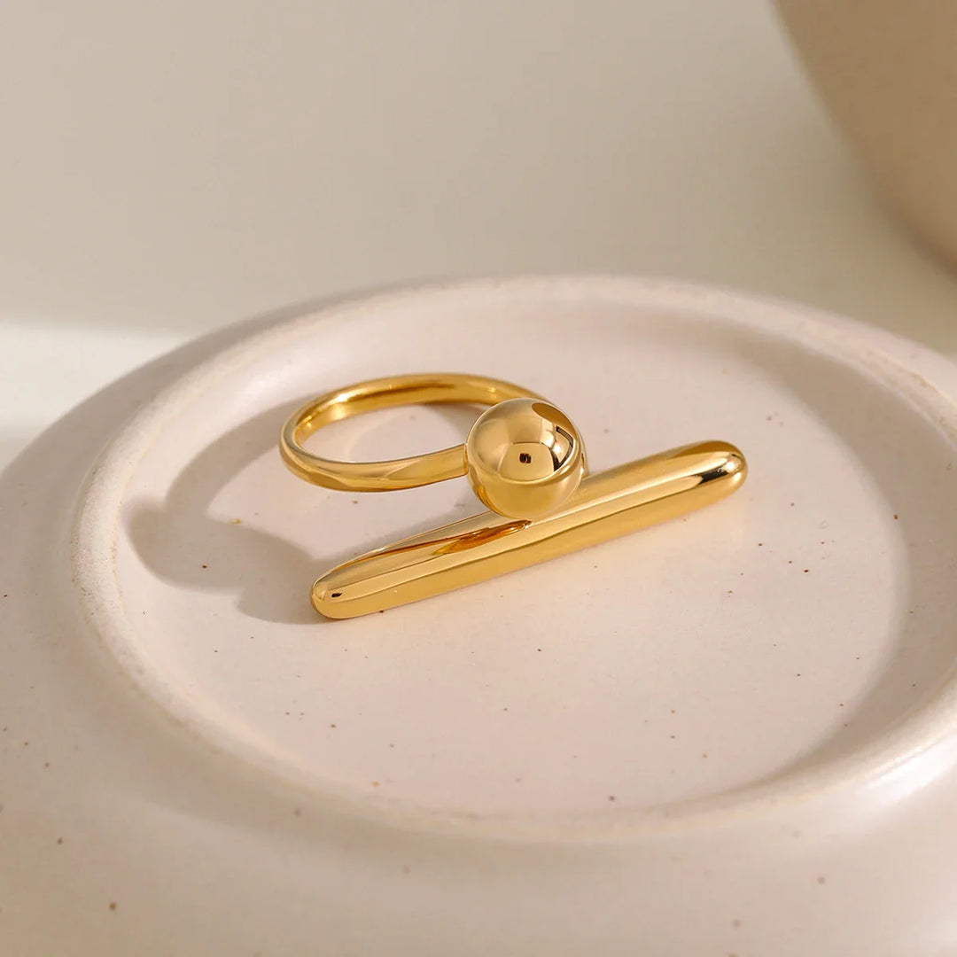 Minimalistischer 18K Damen Ring aus Edelstahl