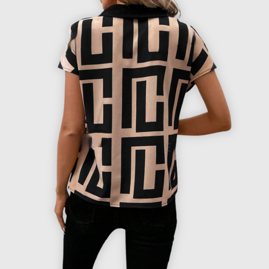 Elegante Damen Bluse V-Ausschnitt Business