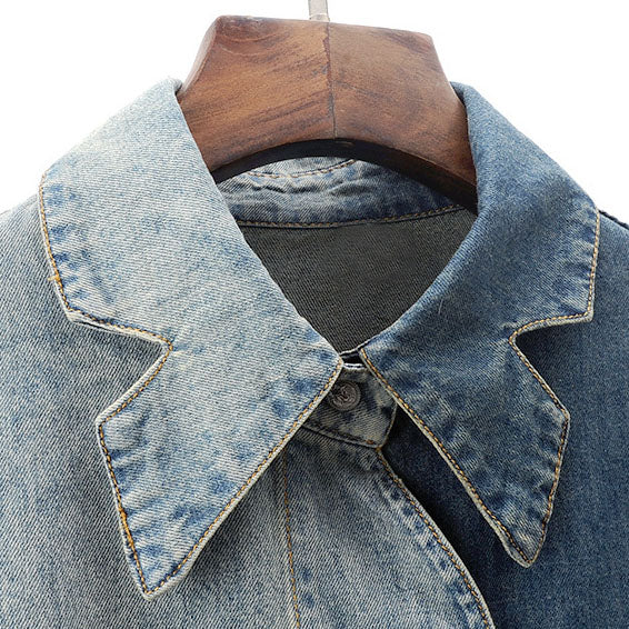 Asymmetrisches Damen Jeanshemd
