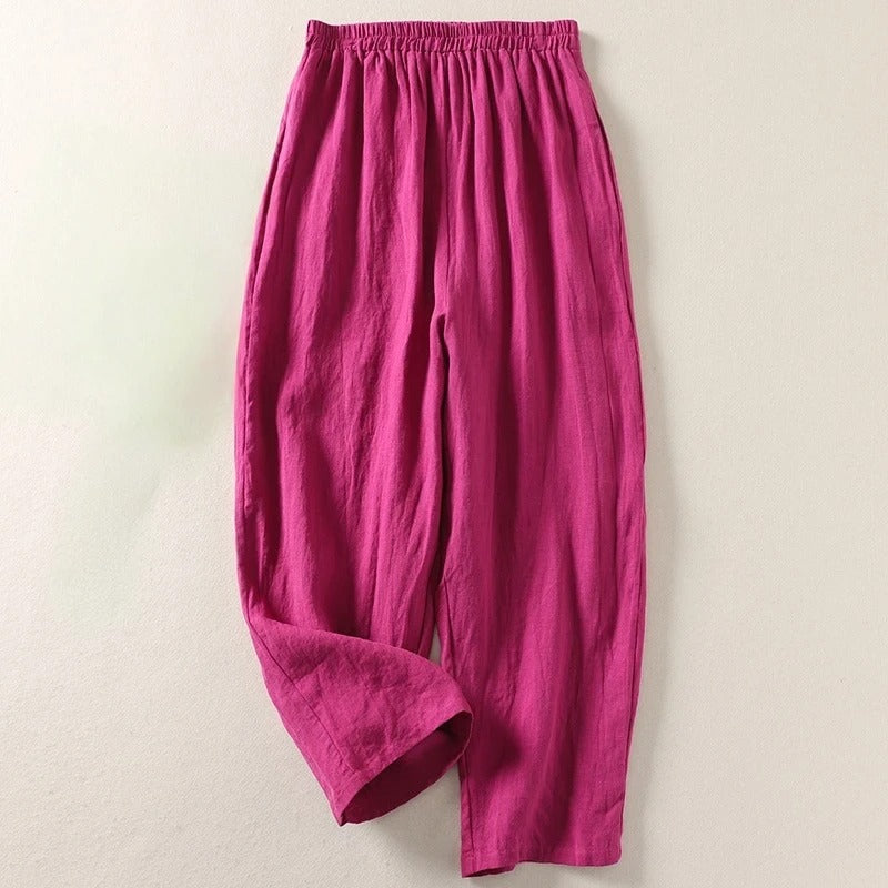 Luftige Leinen Damen Sommerhose
