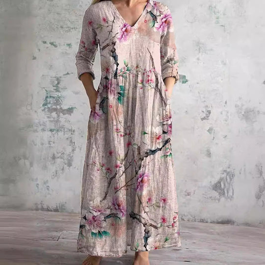 Elegantes Blumen Damen Sommerkleid