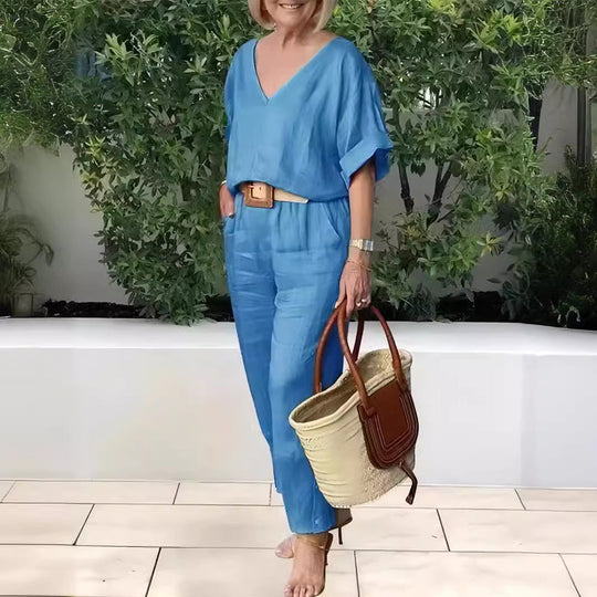 Fließendes Elegantes Damen Zweiteiler Set