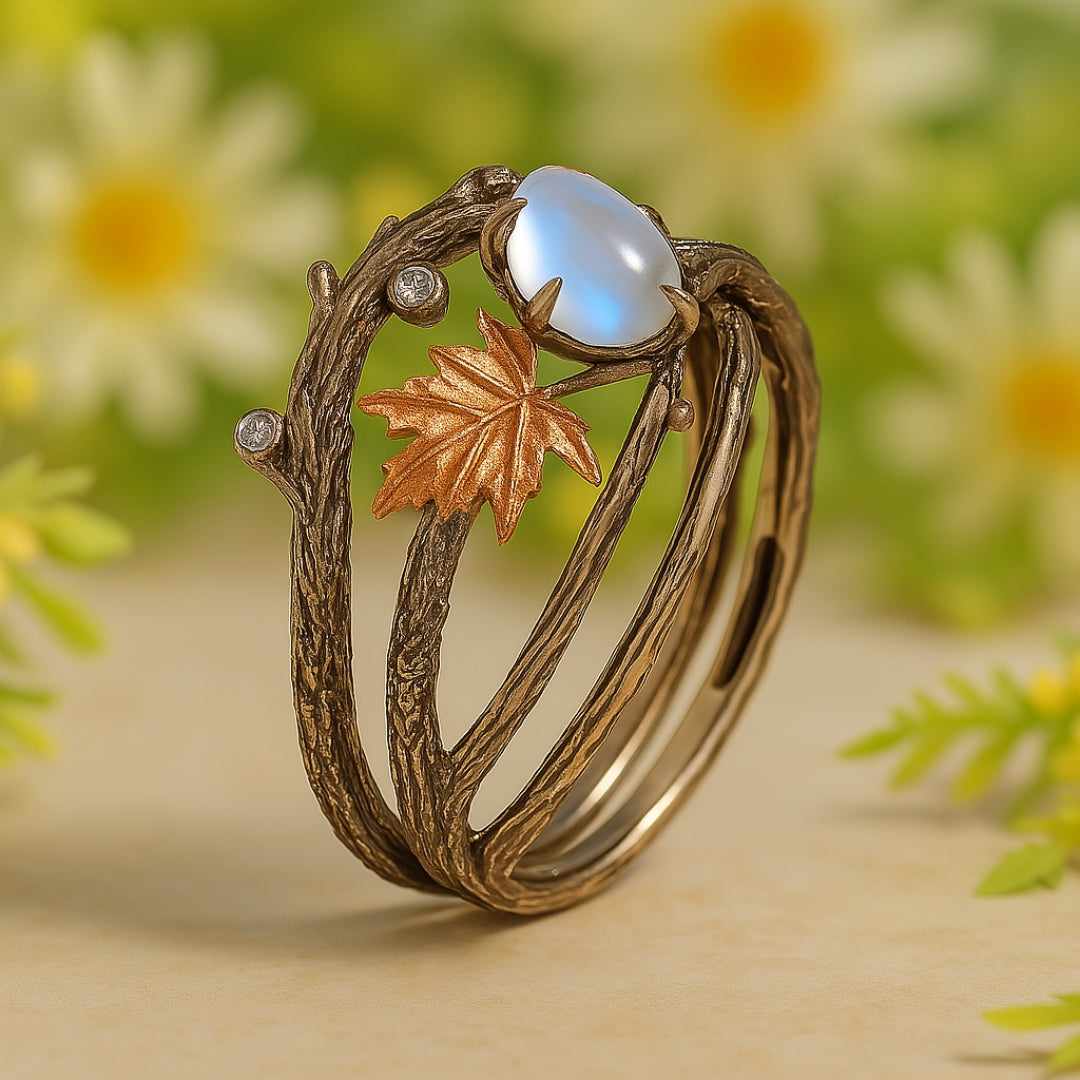 Eleganter Damen Mondstein Ring