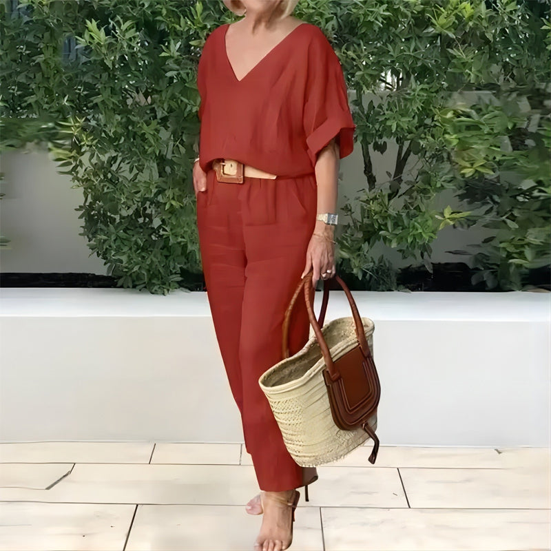 Fließendes Elegantes Damen Zweiteiler Set