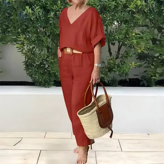 Fließendes Elegantes Damen Zweiteiler Set