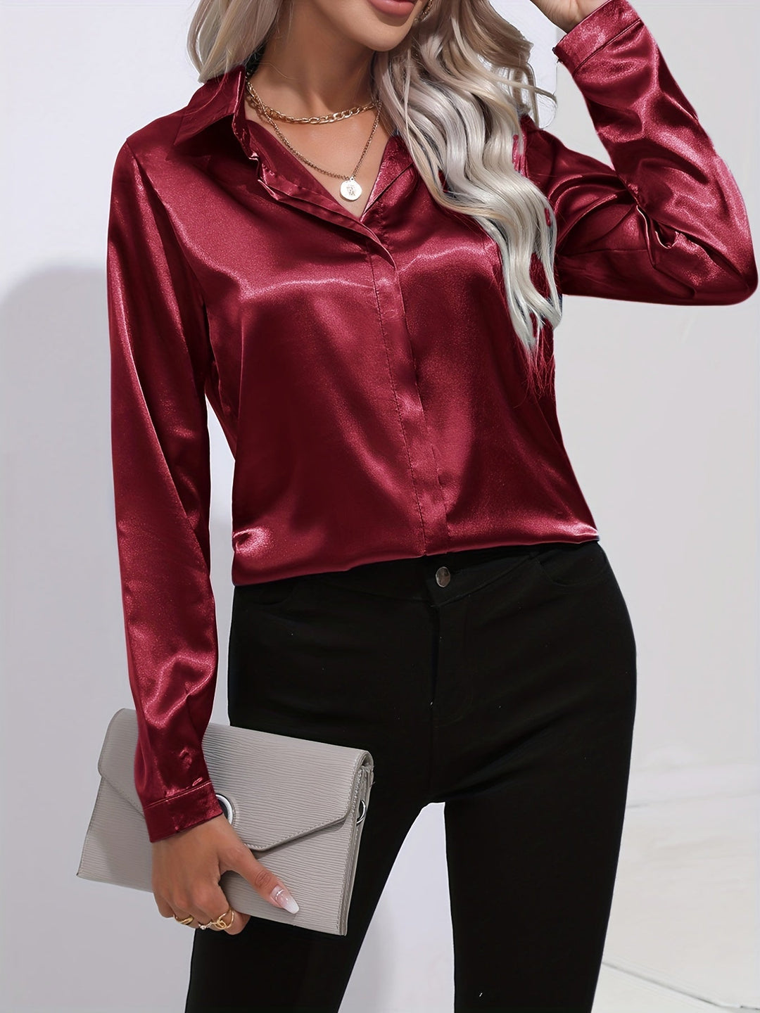 Elegante Satinbluse für Damen