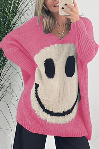 Smiley-Pullover für Damen