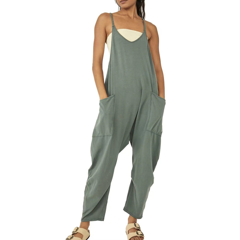 Einfarbiger Jumpsuit Damen