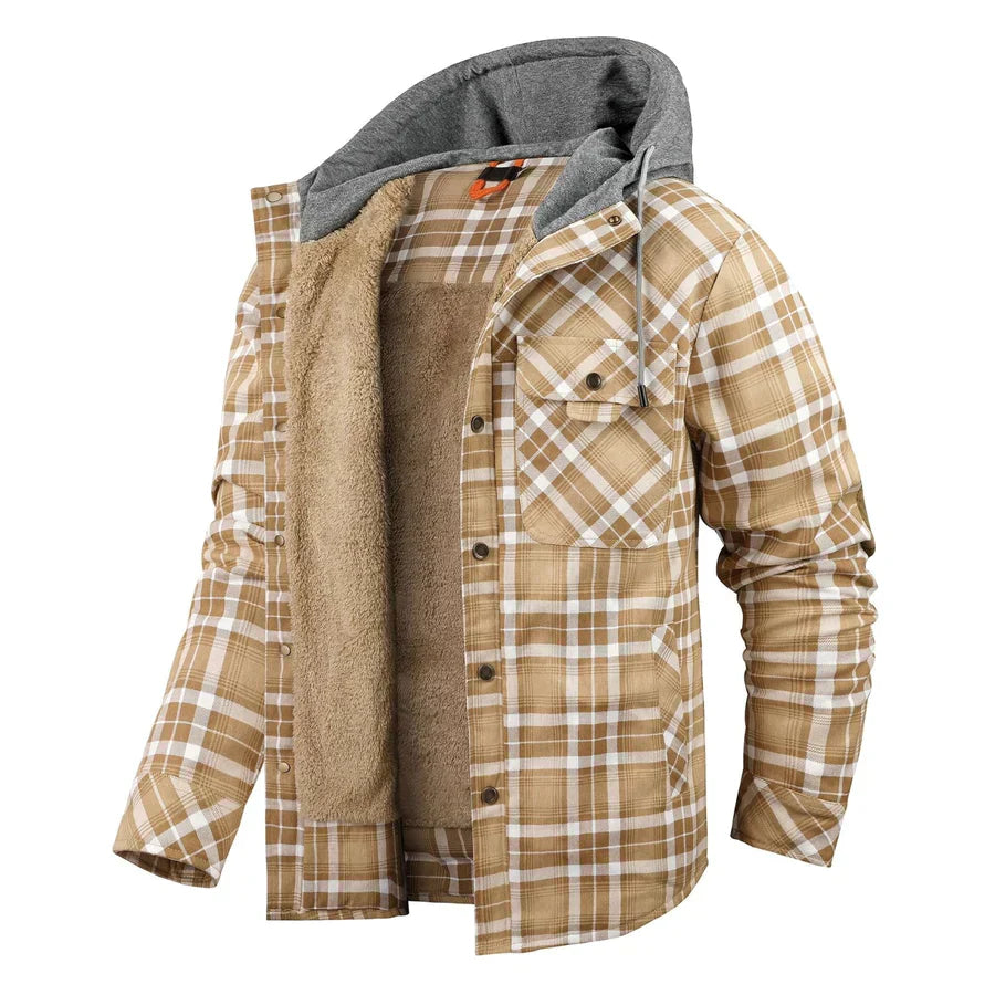 Flanell-Fleece-Winterjacke für Herren