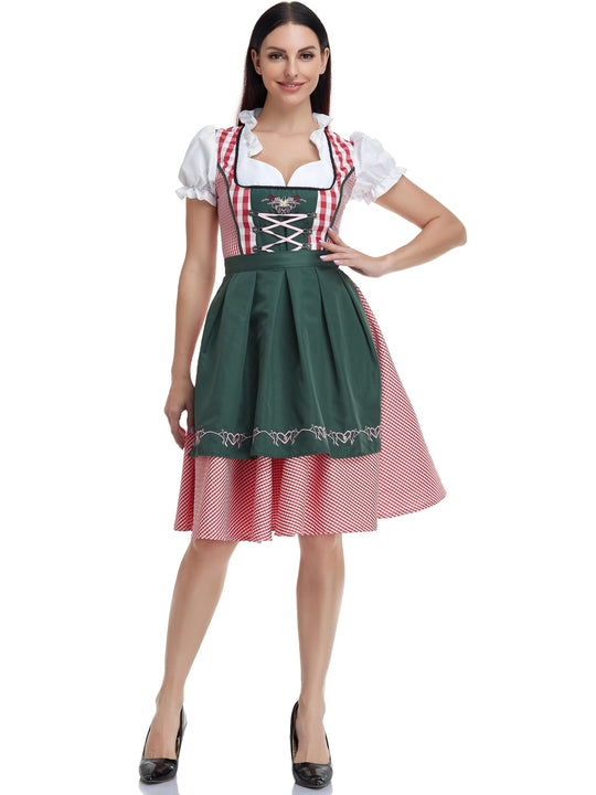 Olivgrünes Oktoberfest-Bierdirndlkleid für Damen