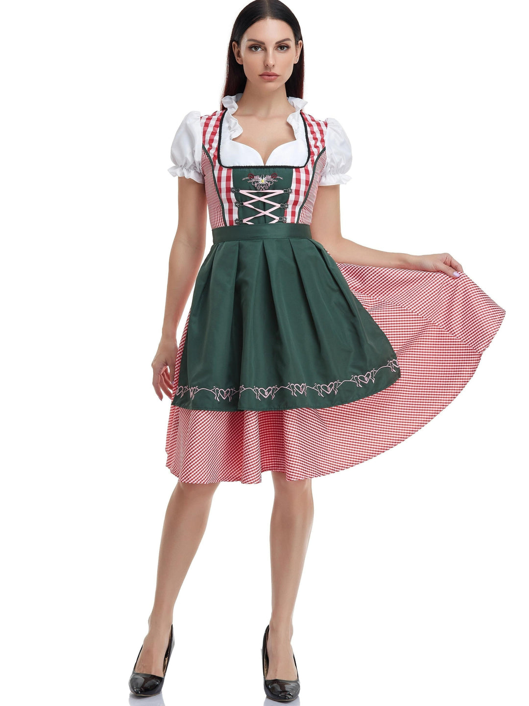 Olivgrünes Oktoberfest-Bierdirndlkleid für Damen