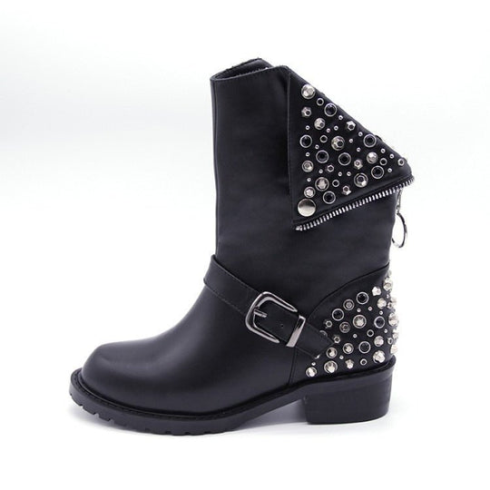 Damen-Stiefel mit Nieten