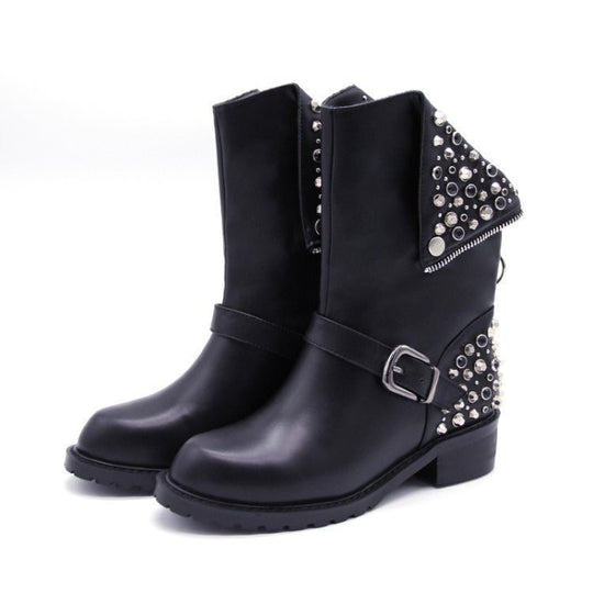 Damen-Stiefel mit Nieten