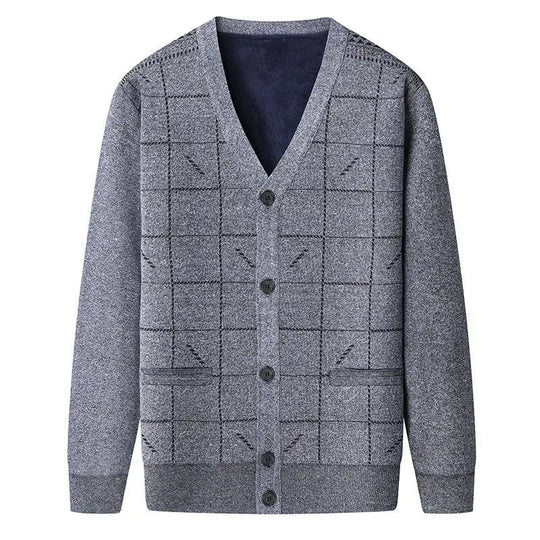 Klassische Strickjacke mit V-Ausschnitt für Herren