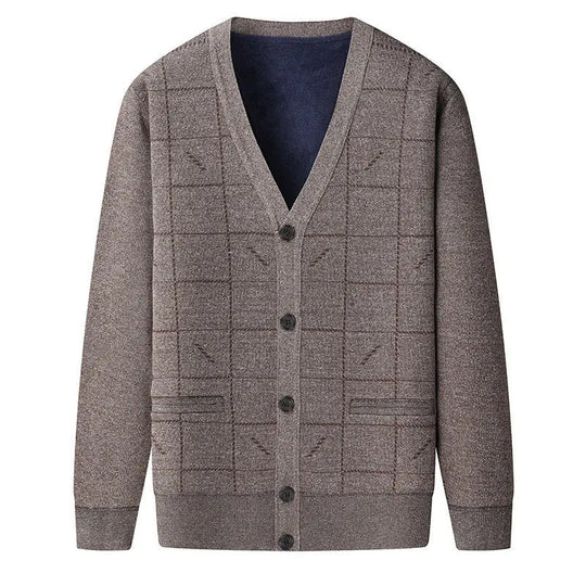 Klassische Strickjacke mit V-Ausschnitt für Herren