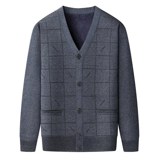 Klassische Strickjacke mit V-Ausschnitt für Herren