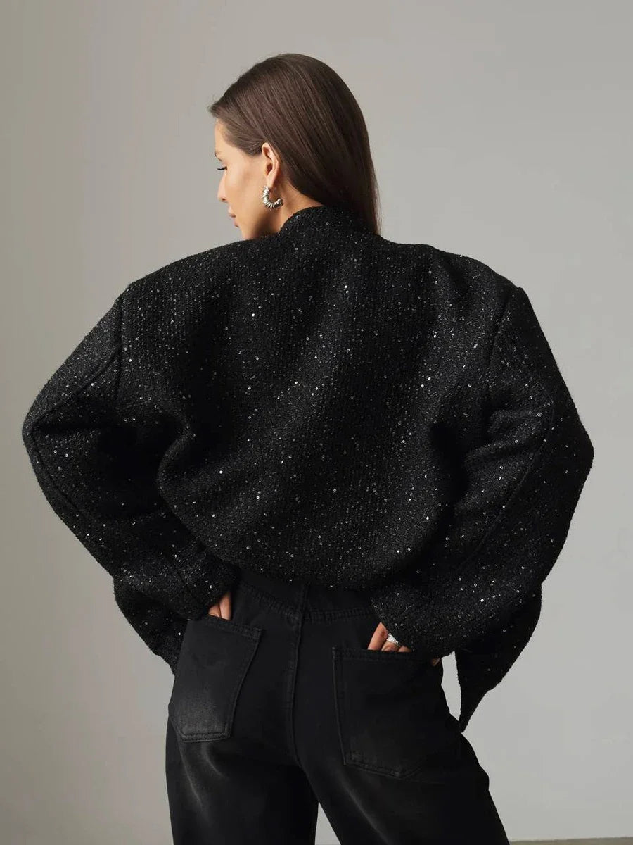 Glitzernde Tweedjacke für Damen