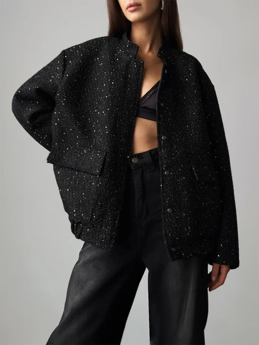 Glitzernde Tweedjacke für Damen