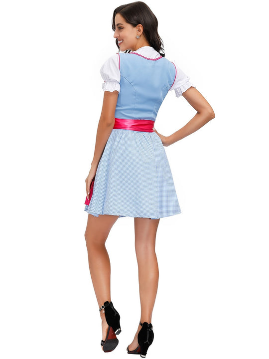 Blaues Oktoberfest Bierdirndlkleid für Damen