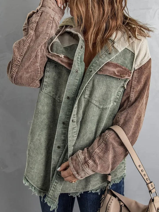 Jacke mit Kapuze und Knopfleiste für Damen