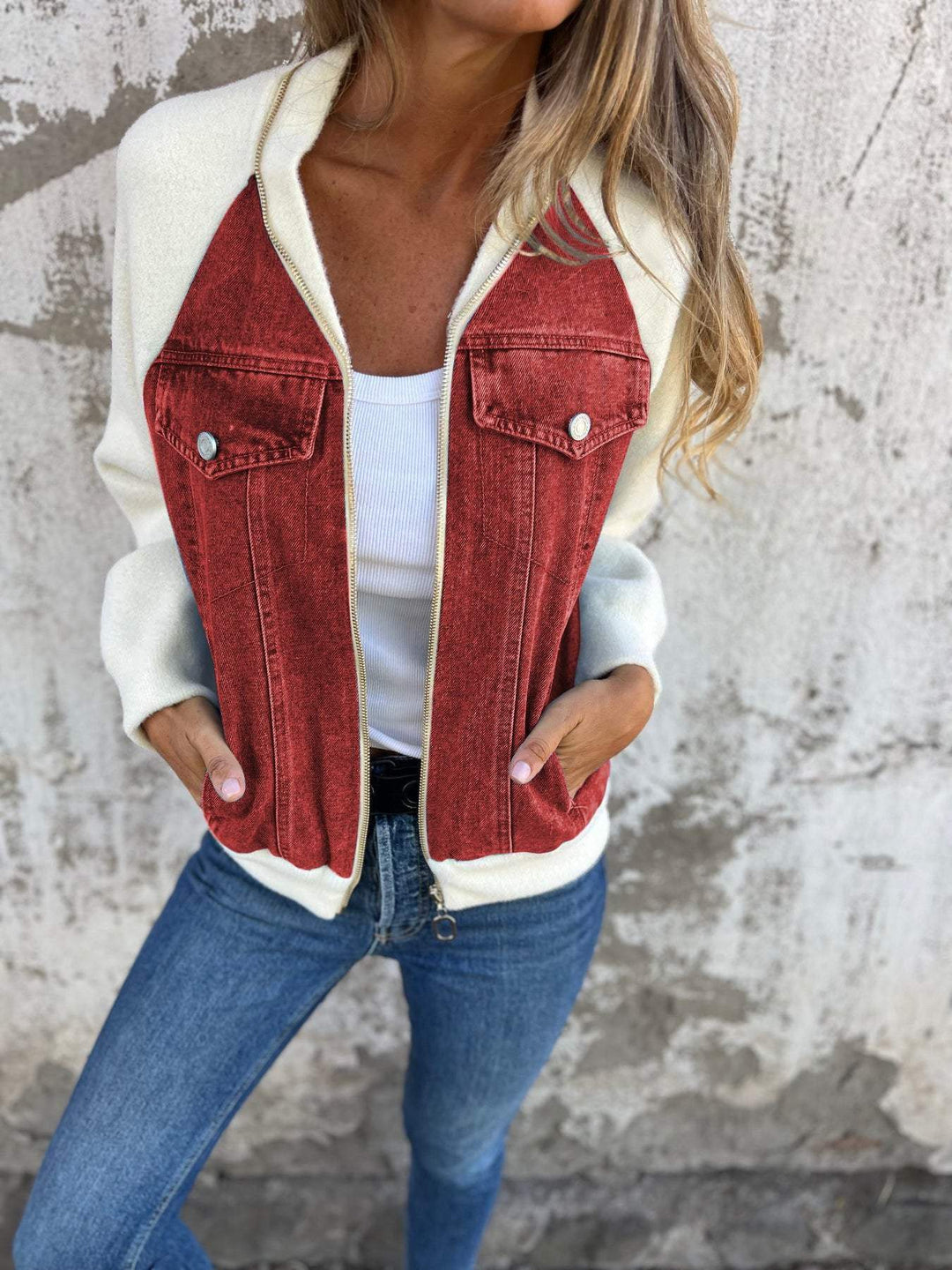 Weiche Reißverschlussjacke für Damen