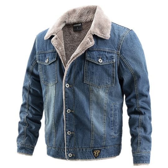 Herren-Denimjacke mit Innenfutter