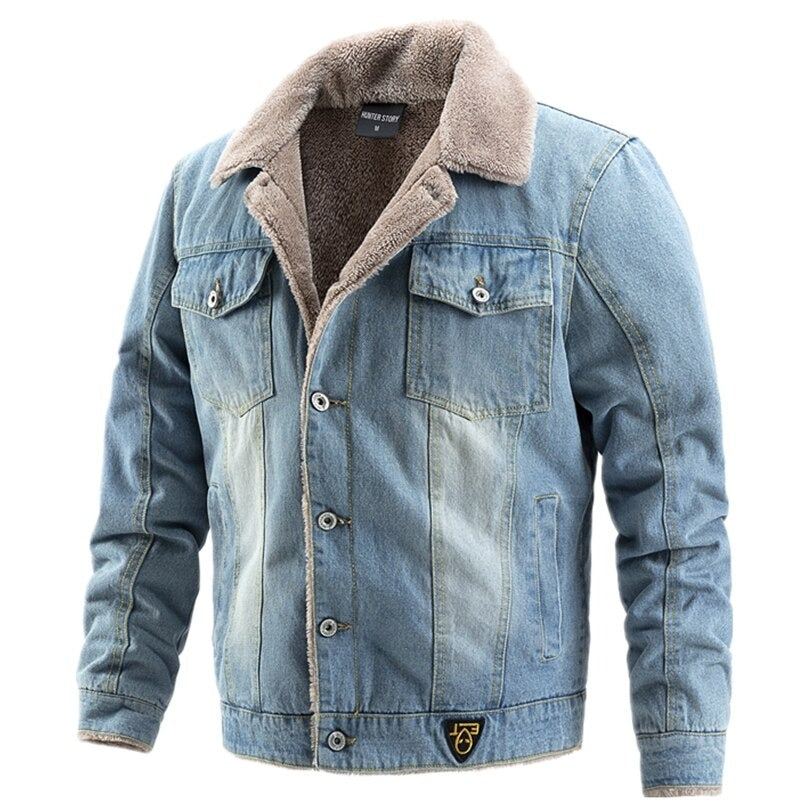 Herren-Denimjacke mit Innenfutter