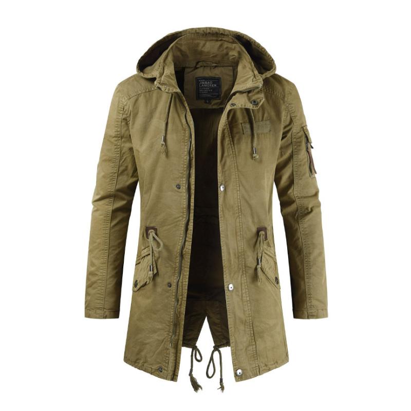 Trenchcoat mit Kapuze und Reißverschluss für Herren